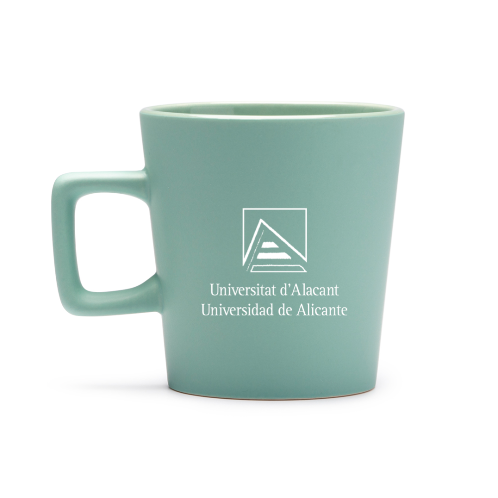 Taza cerámica 300ml mate y asa cuadrada