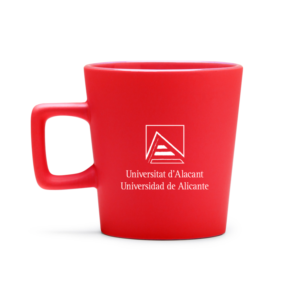 Taza cerámica 300ml mate y asa cuadrada