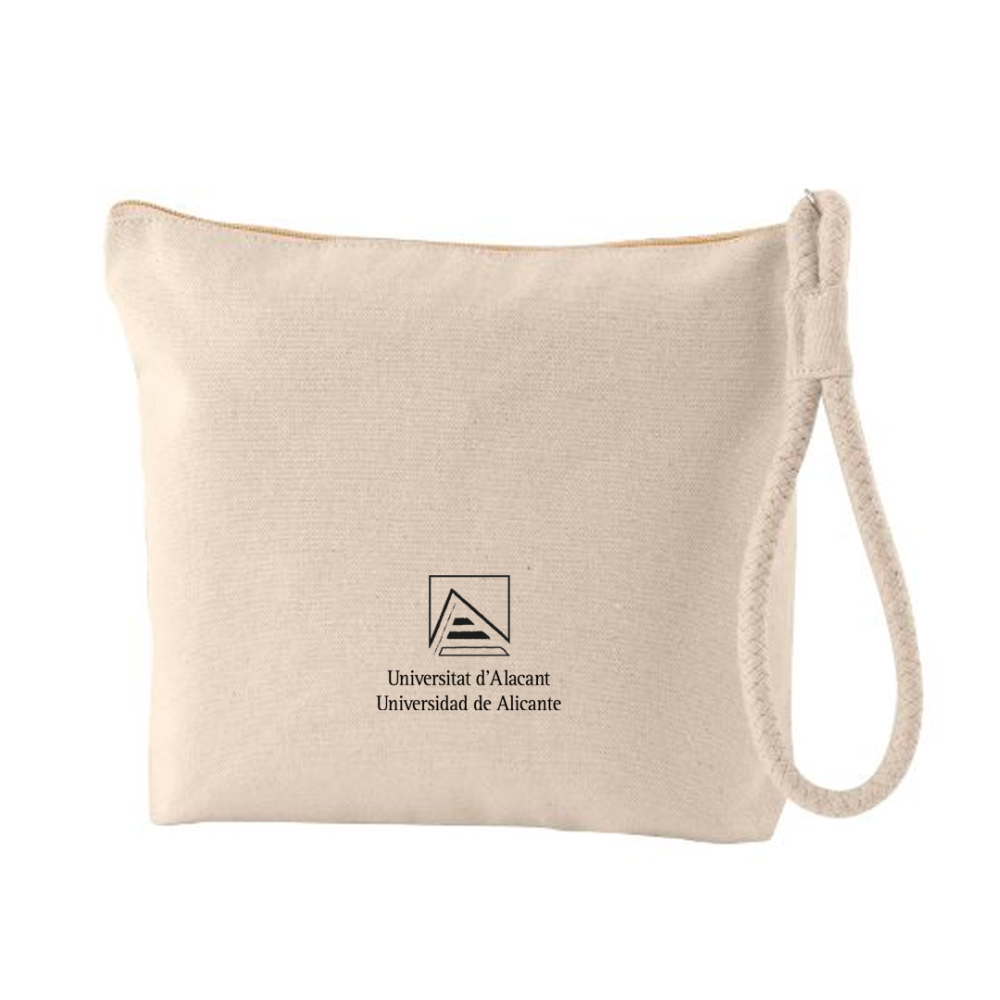Neceser algodón 100% con asa de cordón beige neutro