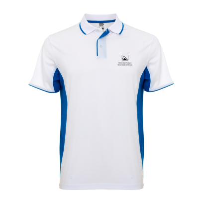 Polo técnico hombre bicolor blanco/royal
