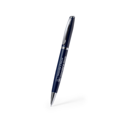 Bolígrafo aluminio reciclado giratorio y accesorios cromados