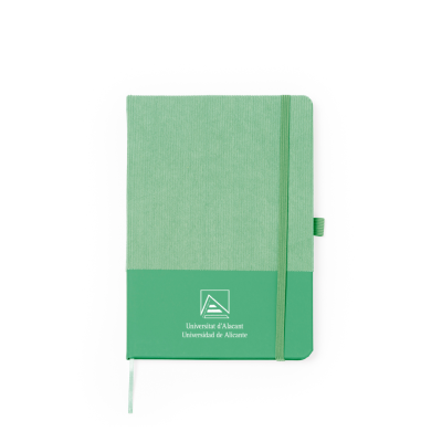 Bloc notas A5 pana, con marcapágina y banda elástica