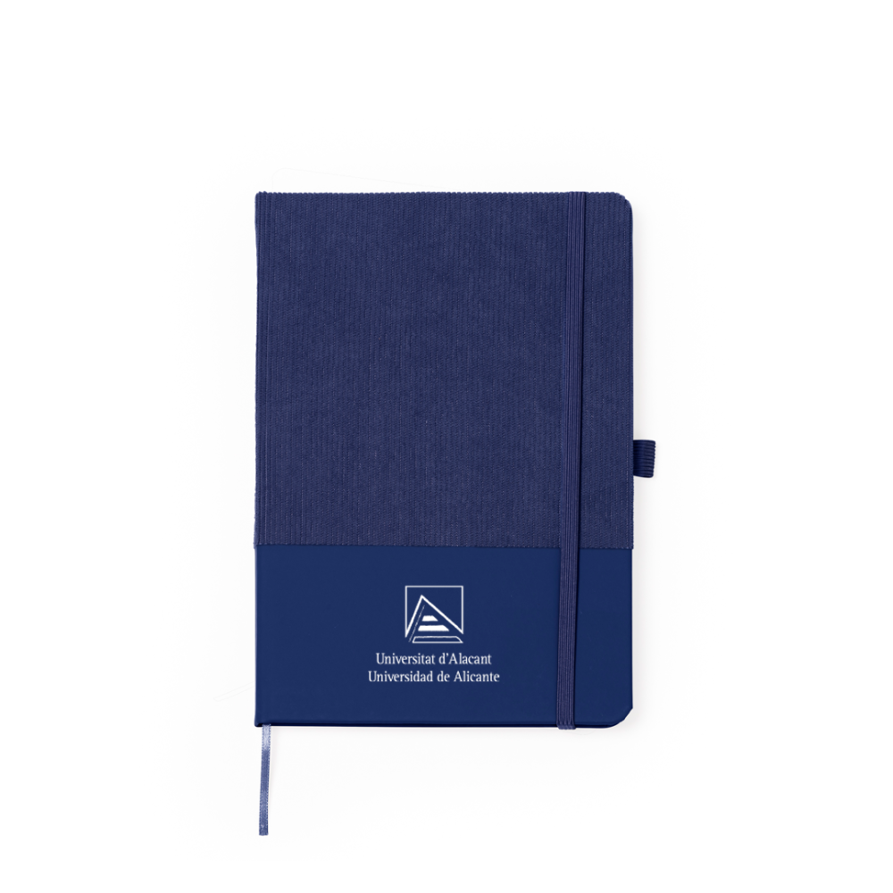 Bloc notas A5 pana, con marcapágina y banda elástica