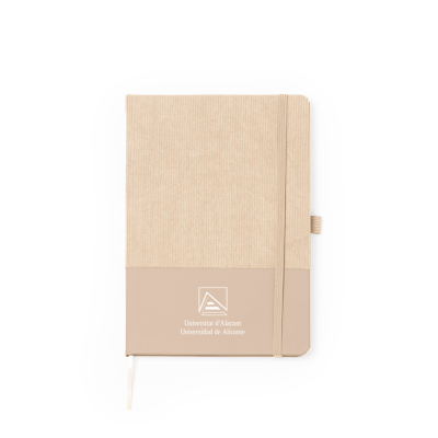 Bloc notas A5 pana, con marcapágina y banda elástica