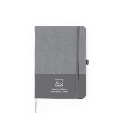 Bloc notas A5 pana, con marcapágina y banda elástica
